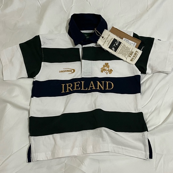 Lansdowne Kids Ireland Rugby Polo Shirt Boys Size 3/4 New with Tags - Picture 1 of 9